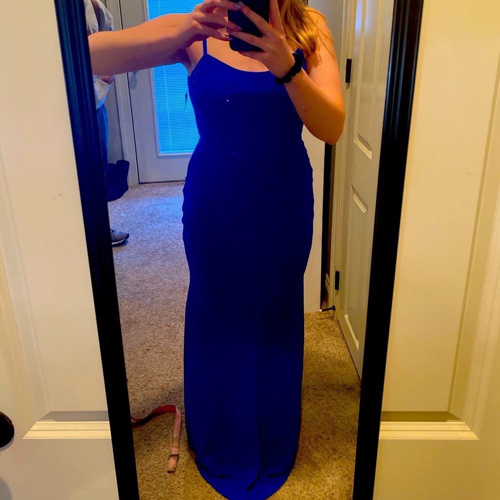 M blue Dress the Population formal dress WORNONCE